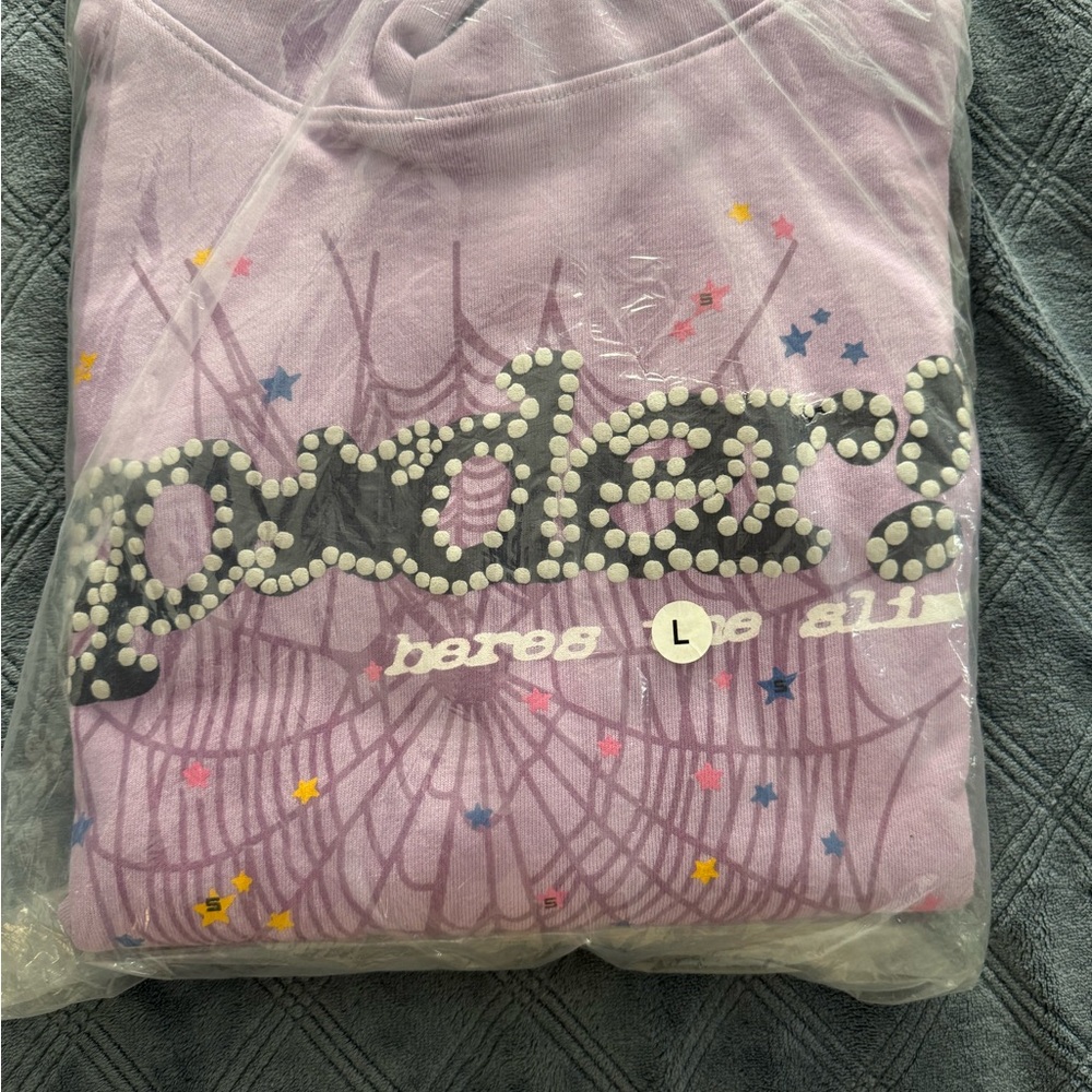 BRAND NEW Purple Sp5der Hoodie Size Large